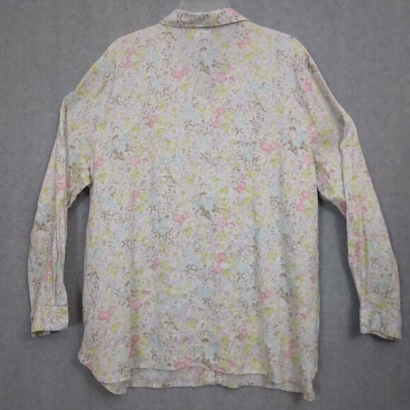J. JILL |  Love Linen Spring Country Floral Shirt Blouse | Size XL - Picture 5 of 9